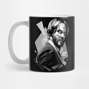 John Wick WPAP Black & White Style Illustration Mug